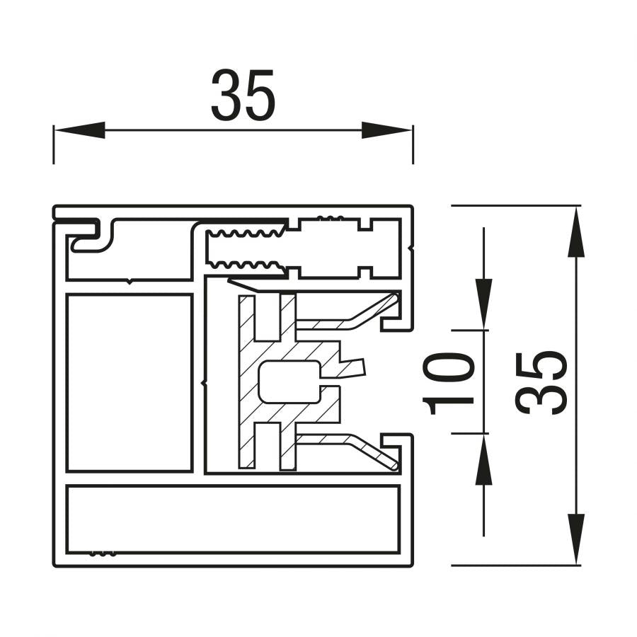 close-up van CTG geleider voor zonwering, duurzaam en stevig ontworpen voor optimale bediening
