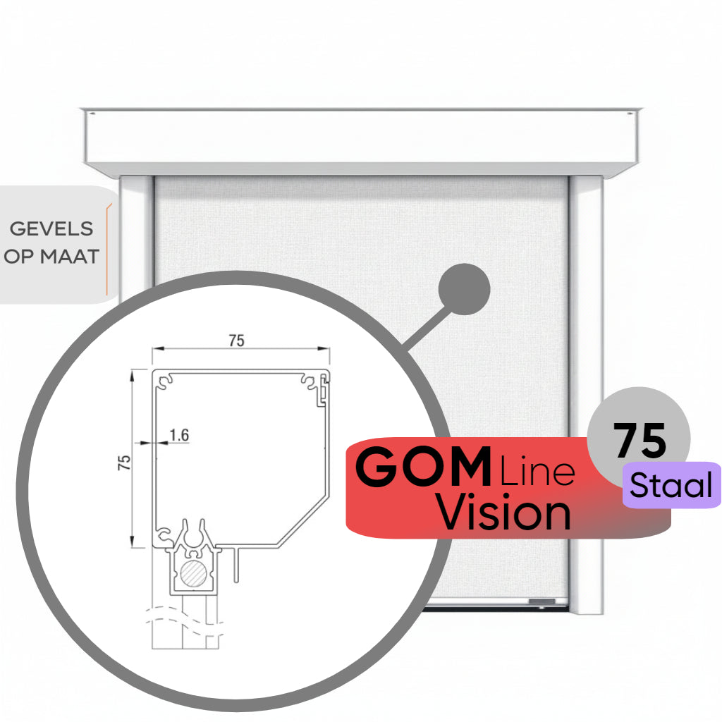Screen GOMline Vision 75 Staaldraad Geleiding