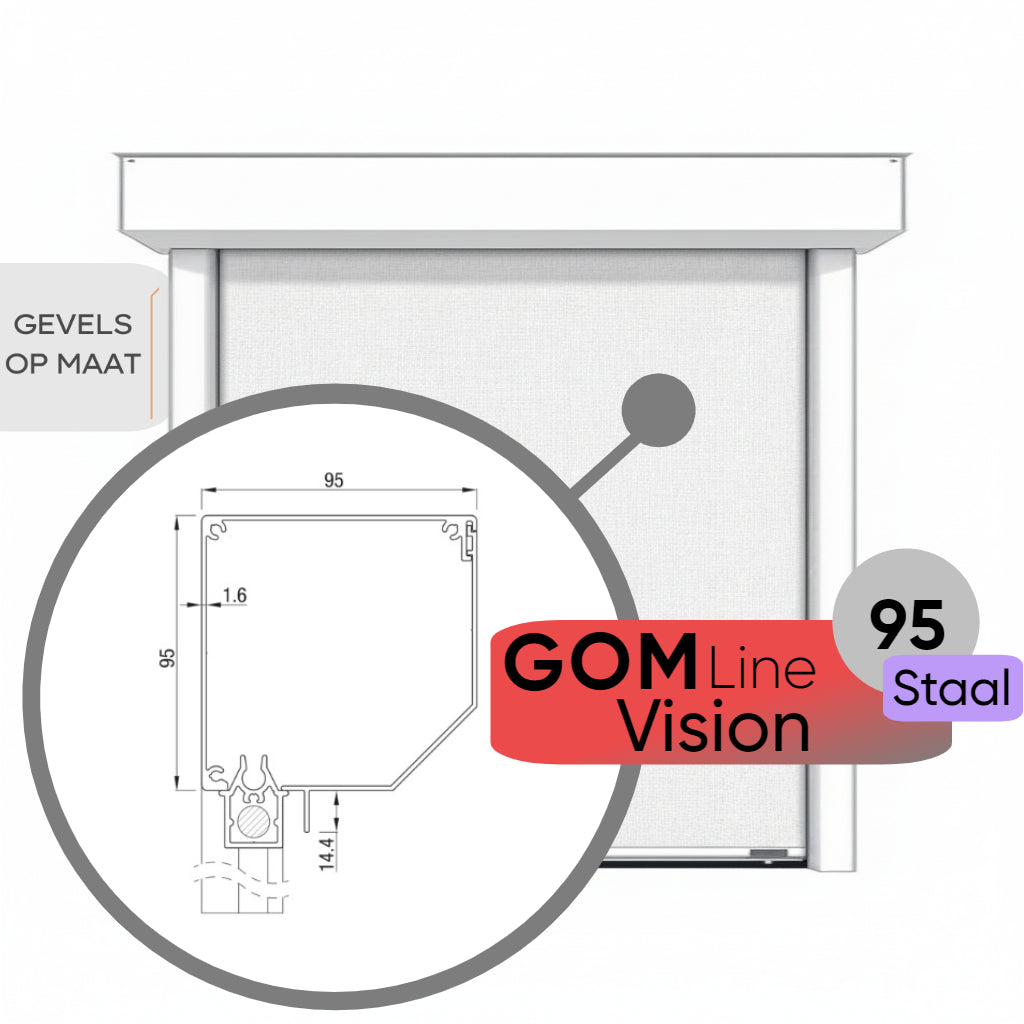 Screen GOMline Vision 95 Staaldraad Geleiding