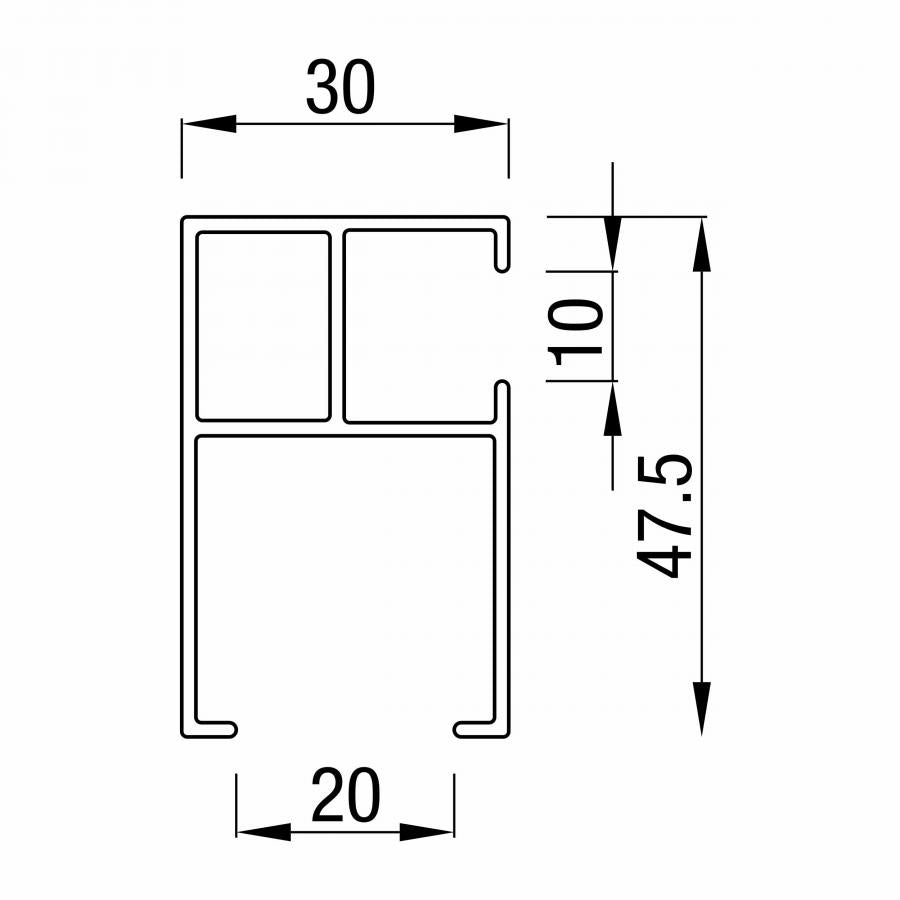 close-up van HTF_20 geleider voor zonwering, duurzaam en stevig ontworpen voor optimale bediening