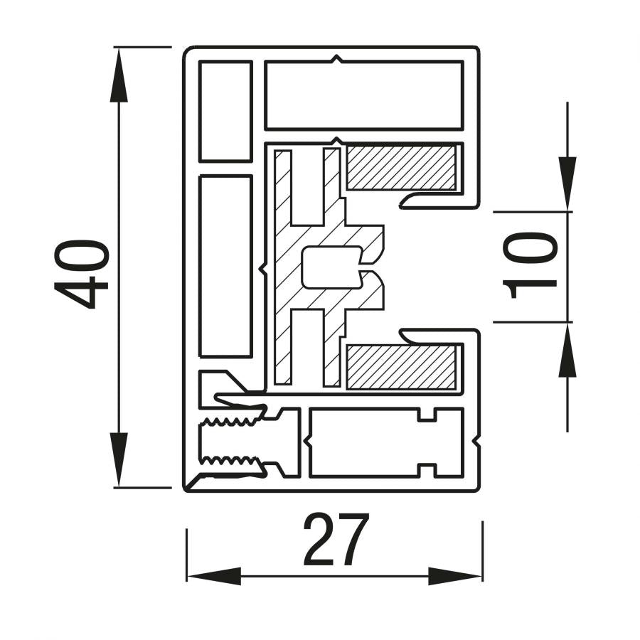 close-up van STG-S geleider voor zonwering, duurzaam en stevig ontworpen voor optimale bediening