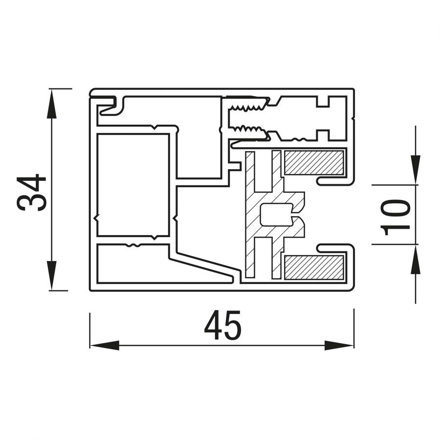 close-up van UTG geleider voor zonwering, duurzaam en stevig ontworpen voor optimale bediening