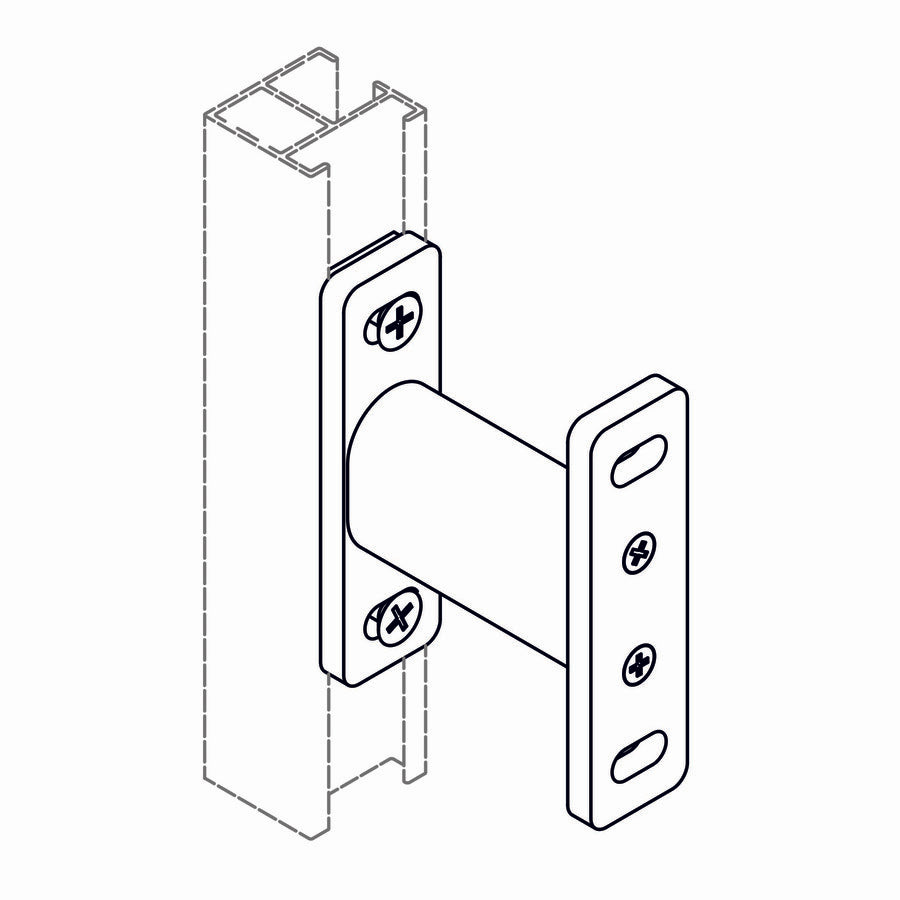 Close-up van extra afstandshouder optie bij zonwering