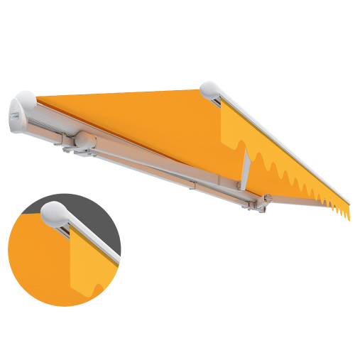 Lewens Family Classic zonnescherm met volant voor terrassen en balkons, zelfmontage mogelijk