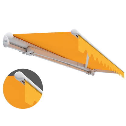 Lewens Family Classic zonnescherm met volant voor terrassen en balkons, zelfmontage mogelijk