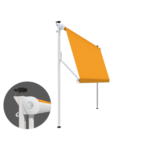 Lewens Micro 150 klemzonwering tussen balkonvloer en plafond zonder boren, ideaal voor huurwoningen