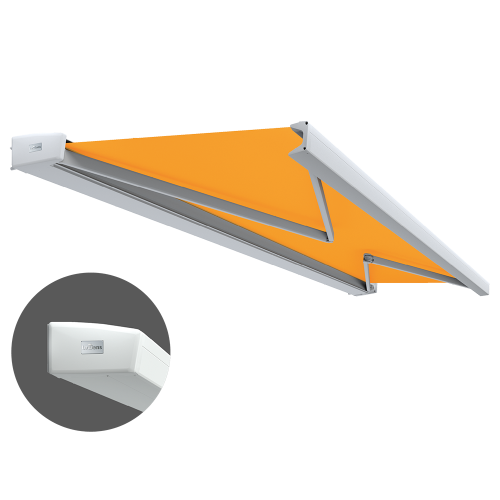 Lewens Trentino Mini zonnescherm met gesloten cassette en modern design, zelfmontage mogelijk